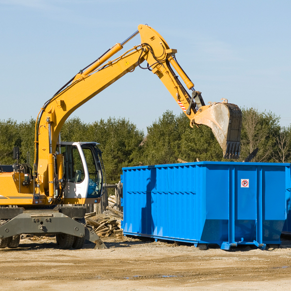 are there any restrictions on where a residential dumpster can be placed in Rice